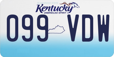 KY license plate 099VDW