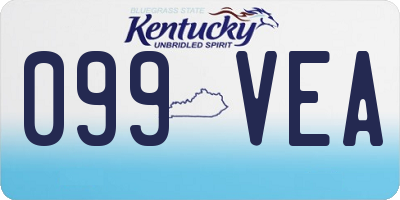 KY license plate 099VEA
