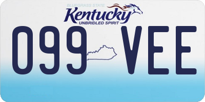 KY license plate 099VEE