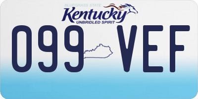 KY license plate 099VEF
