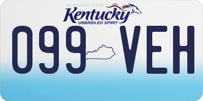 KY license plate 099VEH