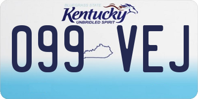 KY license plate 099VEJ