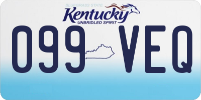 KY license plate 099VEQ