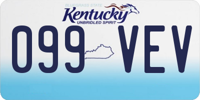 KY license plate 099VEV