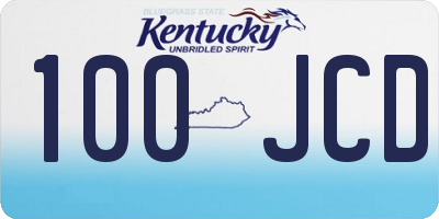 KY license plate 100JCD