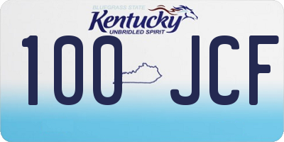 KY license plate 100JCF