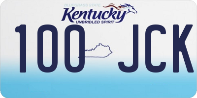 KY license plate 100JCK