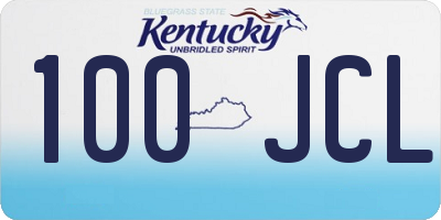 KY license plate 100JCL