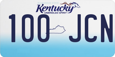 KY license plate 100JCN