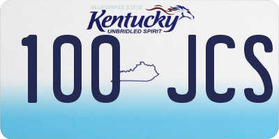 KY license plate 100JCS