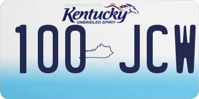 KY license plate 100JCW