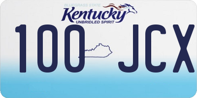 KY license plate 100JCX