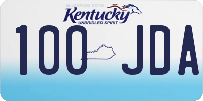 KY license plate 100JDA