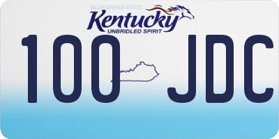 KY license plate 100JDC