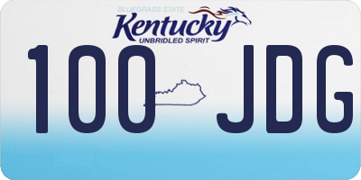 KY license plate 100JDG