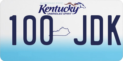 KY license plate 100JDK