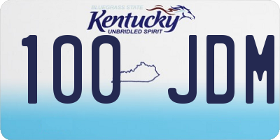 KY license plate 100JDM