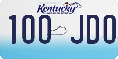 KY license plate 100JDO