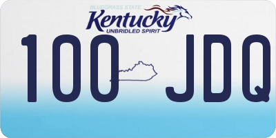 KY license plate 100JDQ