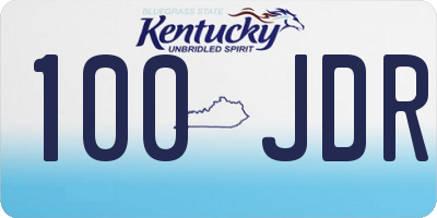 KY license plate 100JDR