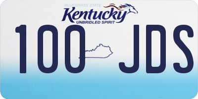 KY license plate 100JDS