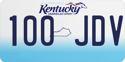 KY license plate 100JDV
