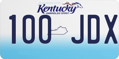 KY license plate 100JDX