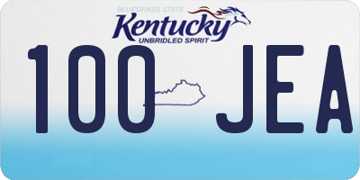 KY license plate 100JEA