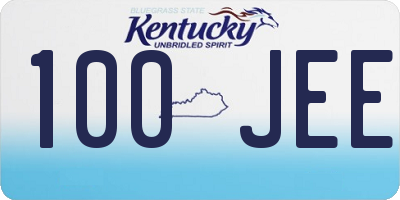 KY license plate 100JEE