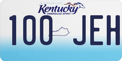 KY license plate 100JEH
