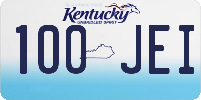 KY license plate 100JEI