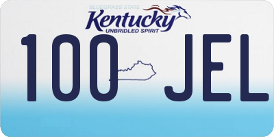 KY license plate 100JEL