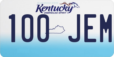 KY license plate 100JEM