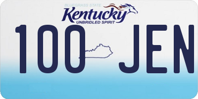 KY license plate 100JEN