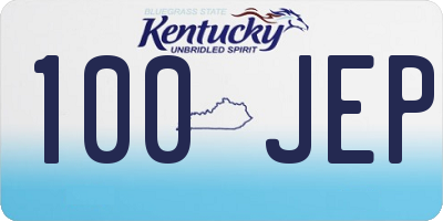 KY license plate 100JEP
