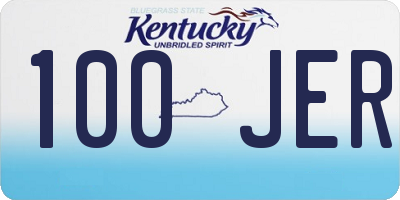 KY license plate 100JER