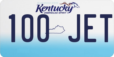 KY license plate 100JET