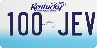 KY license plate 100JEV