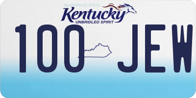 KY license plate 100JEW