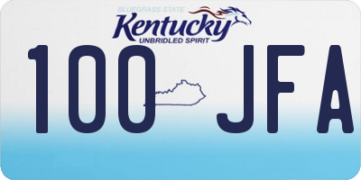 KY license plate 100JFA
