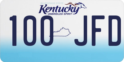 KY license plate 100JFD