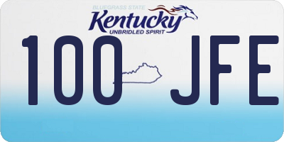 KY license plate 100JFE