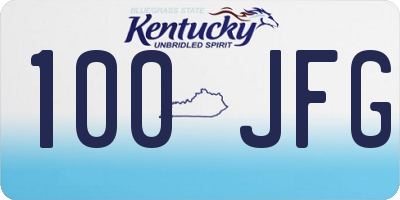KY license plate 100JFG