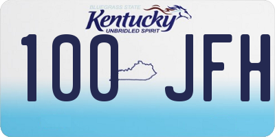 KY license plate 100JFH