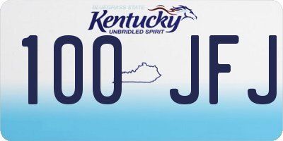 KY license plate 100JFJ