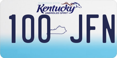 KY license plate 100JFN