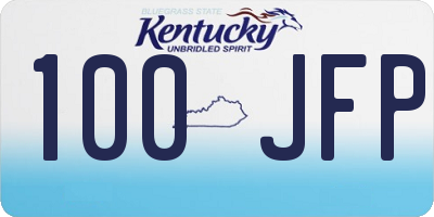 KY license plate 100JFP