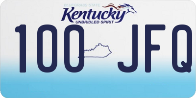 KY license plate 100JFQ
