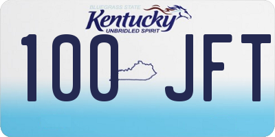 KY license plate 100JFT