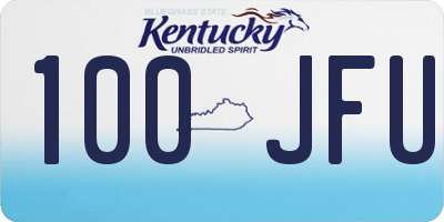 KY license plate 100JFU